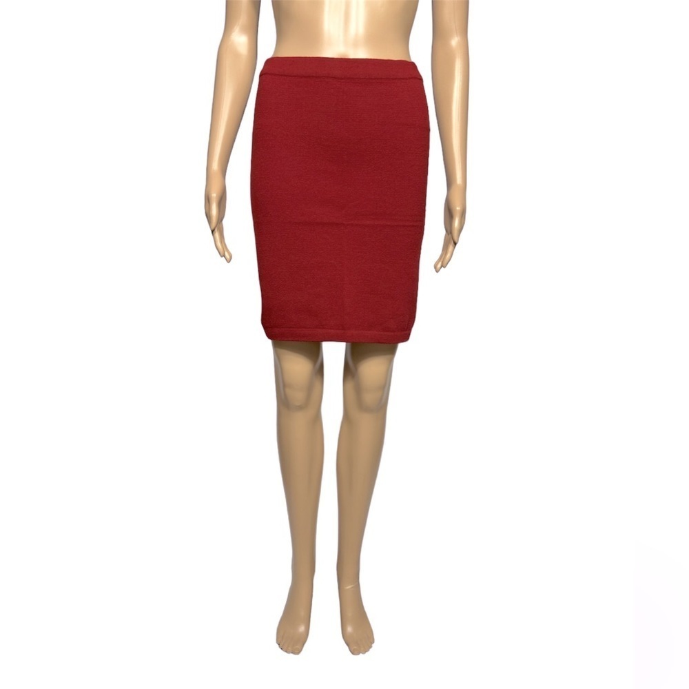 WOLFORD Virgin Wool/Cotton Blend  Mini Skirt Burgundy Size S